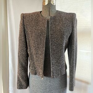 Linda Allard for Ellen Tracy cropped zip-front jacket